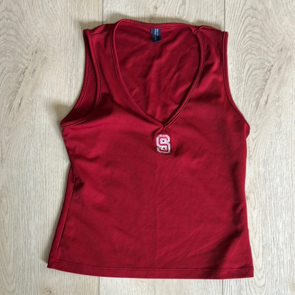 Fitted Red Sleeveless Tank Top